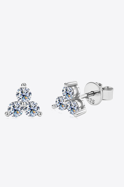 Boucles d'oreilles à tige en argent sterling 925 Moissanite