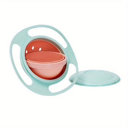 360 Degree Rotation Spill Resistant Gyro Bowl With Lid For Toddler Baby Kids Children, Gyro Bowl Kids Bowl Rotation Balance Bowl Gyro Bowl Baby Bowl