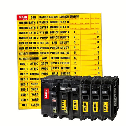 129pcs Circuit Breaker Box Labels - 129pcs Weatherproof Fuse Box Sticker - Keep Your Home Safe!