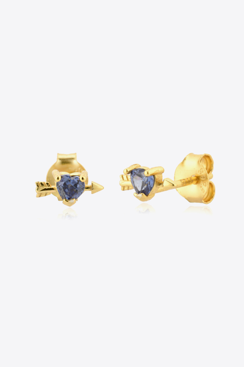 Boucles d'oreilles à tige en forme de cœur en tanzanite