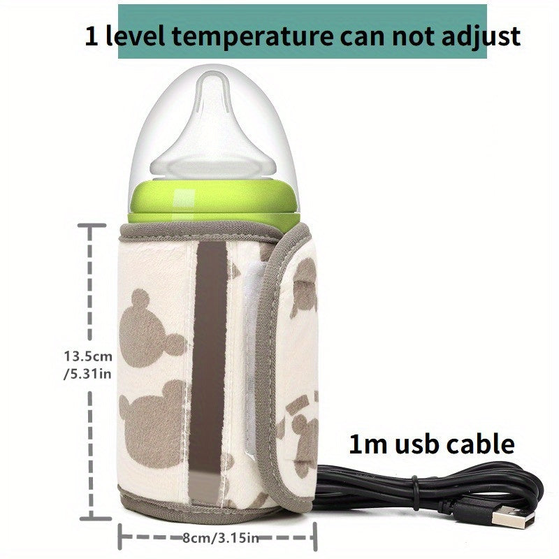 USB Cartoon Milk Warmers With Three Degrees Of Temperature Adjustment And Display, Portable Milk Bottle Insulation Sleeve At Home And Outdoors, Heated Constant Temperature Milk Bottle Sleeve