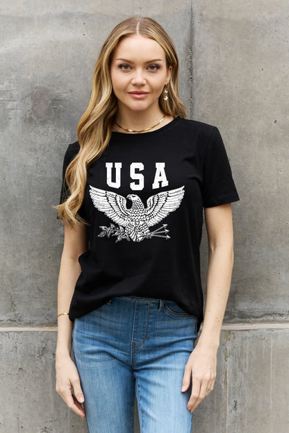 Simply Love USA Eagle Graphic Cotton Tee