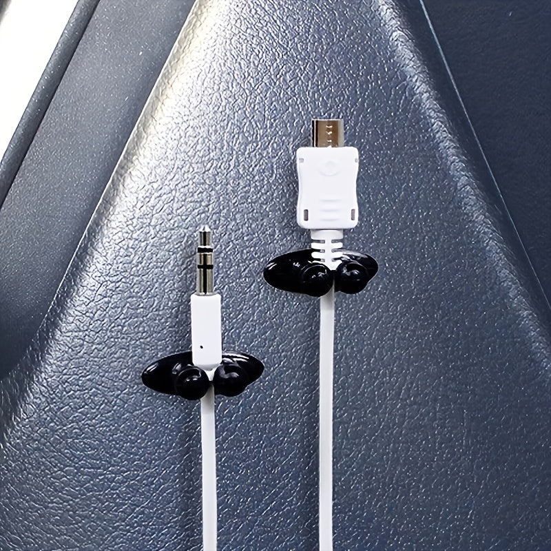 4-Piece Car Wire Cable Holder: Multifunctional Tie Clip & Charger, High-Quality Headphone Cable Clasp