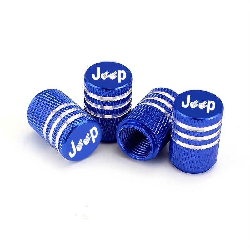 4pcs/set For Jeep Logo Wrangler JK JL Grand Cherokee Commander Renegade Compass Liberty Alloy Car Wheel Tire Valve Stem Cap Accessories