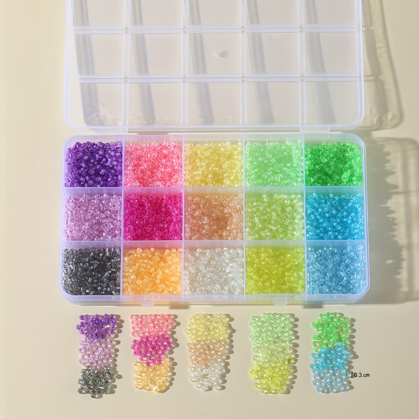 15 Colors Luminous Glass Beads Box DIY Jewelery Box