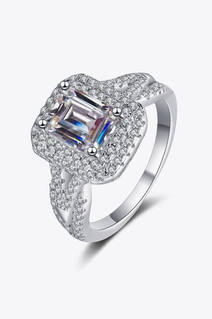 Je ne peux pas arrêter votre brillance, bague moissanite 2 carats