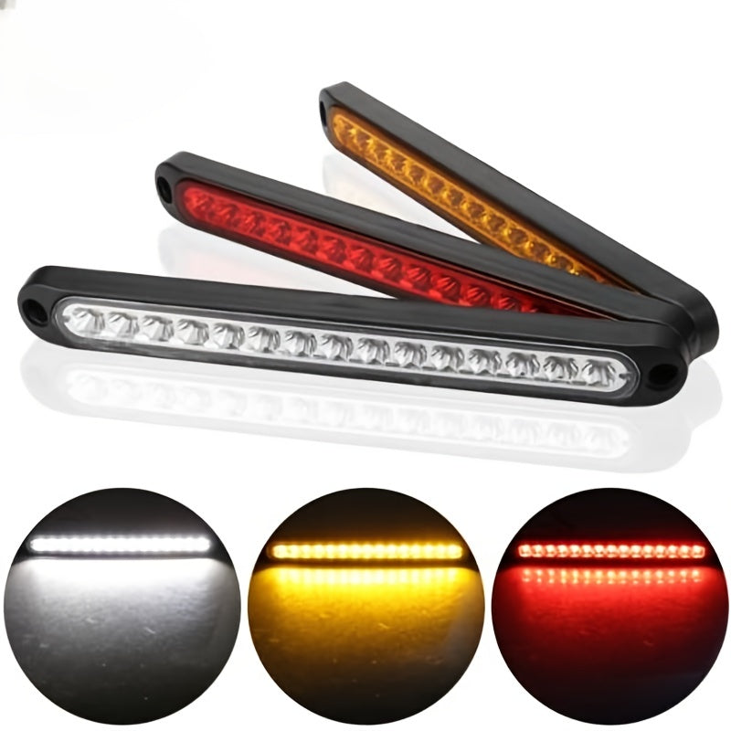 1pc 12V 24V Car Light Bar Side Marker Turn Signal Universal Stop Warning Lamp High Mount For Car External Lights Trailer Truck Lorry Red White Yellow