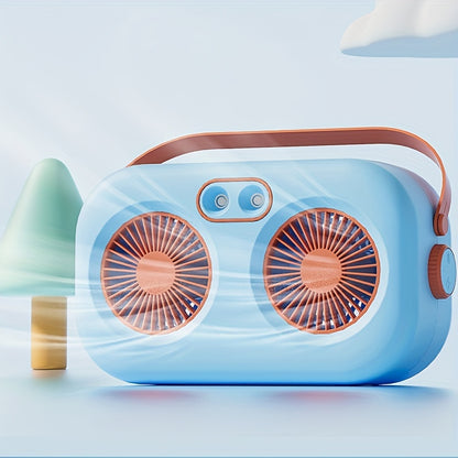 Stay Cool & Comfortable Anywhere: Portable Air Conditioner & Rechargeable Desktop Fan with 2 Humidified Spray Heads