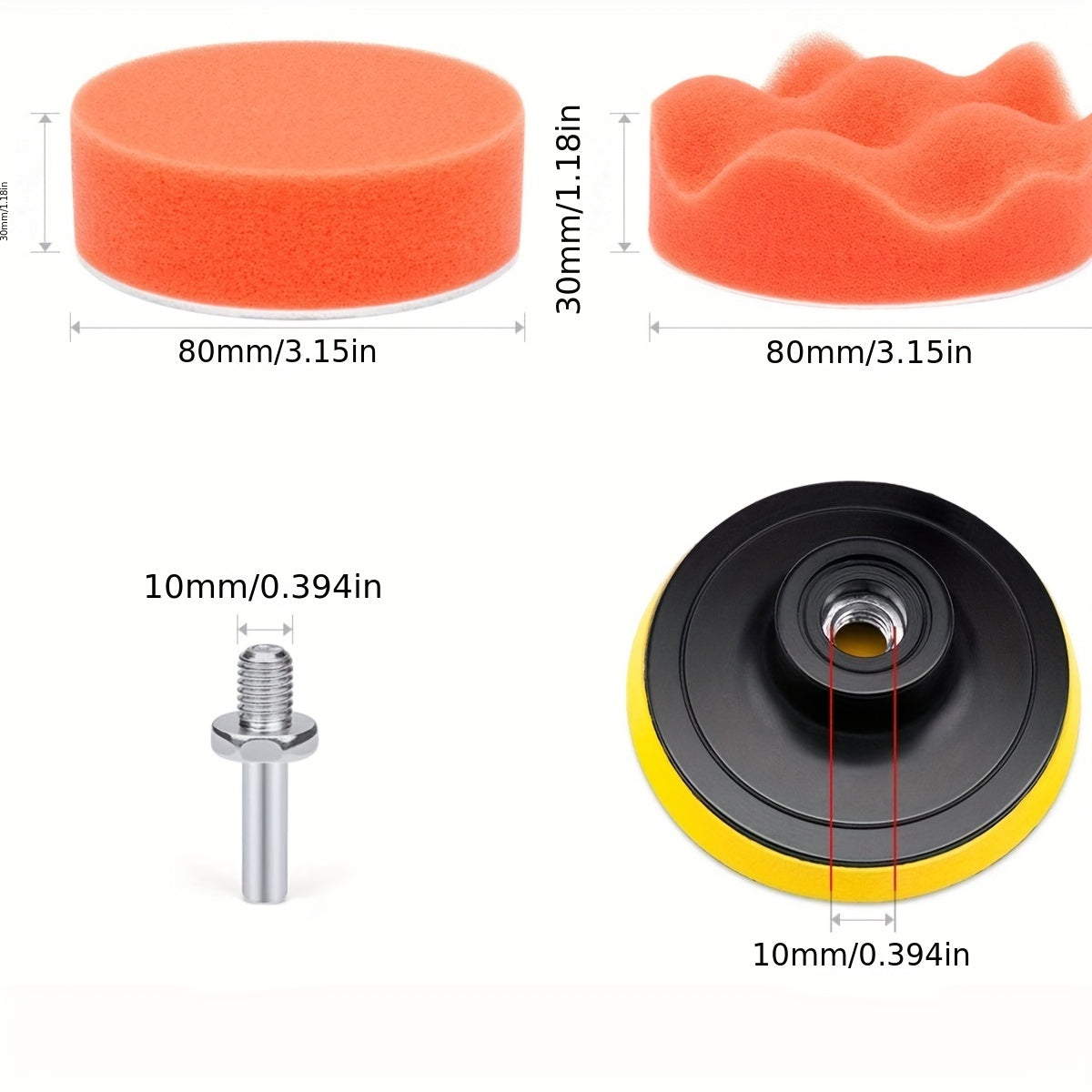 12 pièces ou 19 pièces ou 22 pièces 3 pouces voiture beauté polissage cire éponge disque de polissage ensemble laine coussin éponge roue 