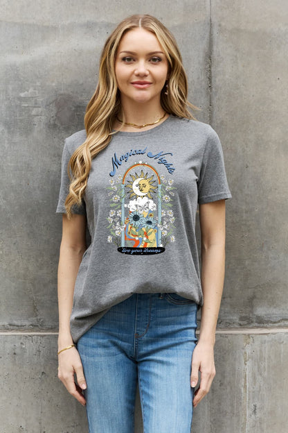 Simply Love Full Size MAGICAL NIGHTS LIVE YOUR DREAMS Graphic Cotton Tee