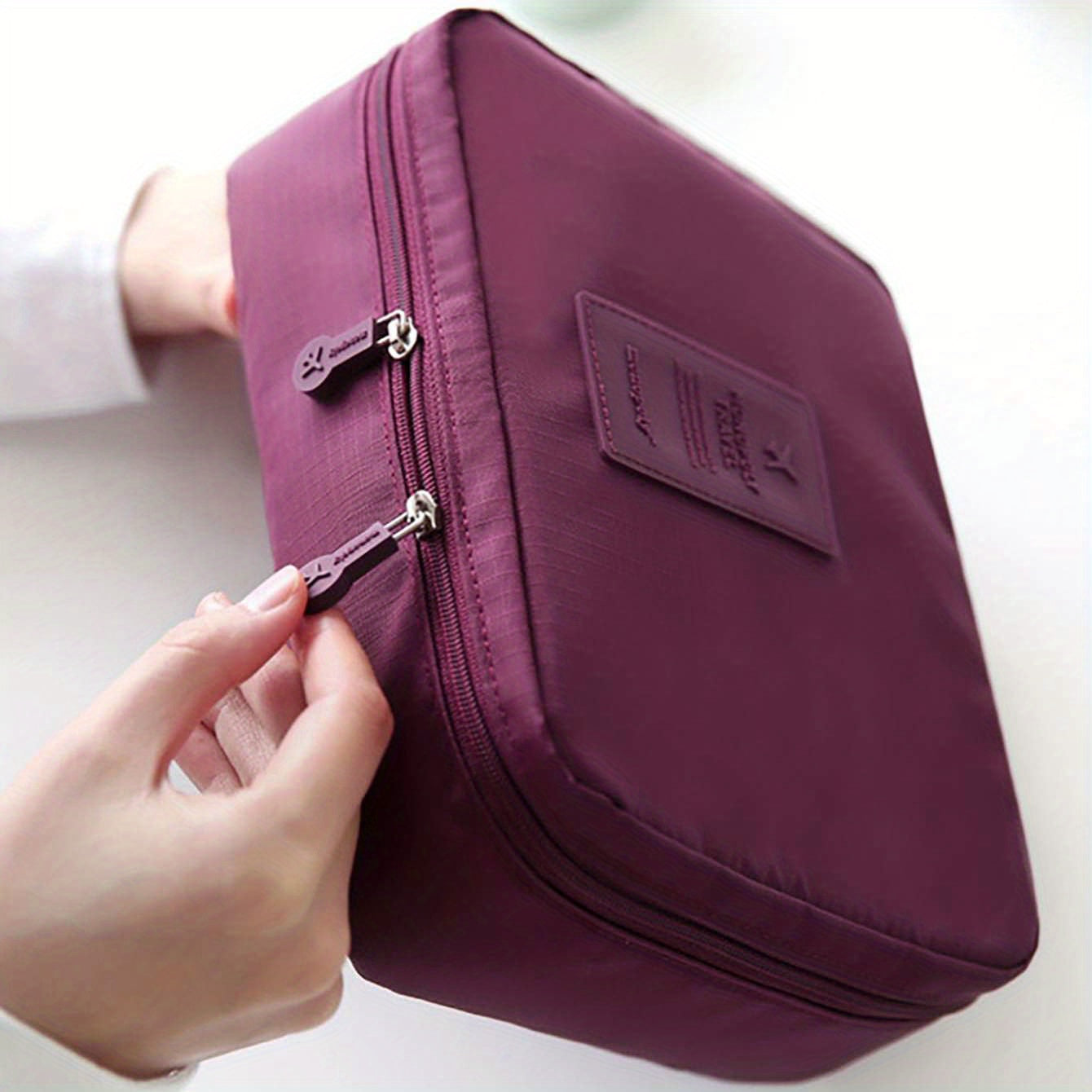 1pc Portable Zipper Toiletry Bag, Multifunctional Travel Storage Bag, Cosmetics Bag