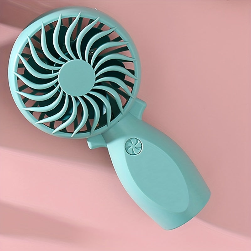 Stay Cool On The Go: Handheld Mini Fan with USB Charging, Compact Design & Powerful Wind