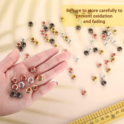 20pcs Sparkling 10mm Rhinestone Spacer Beads for Jewelry Making - Silver and Gold Large Hole Rondelle Beads for DIY Bracelets and Necklaces