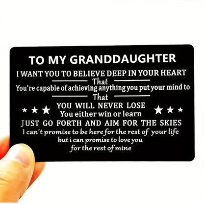 To My Grandson Engraved Aluminum Alloy Wallet Insert Card Gift From Grandparents Love Note Cards Birthday Gift For Grandson