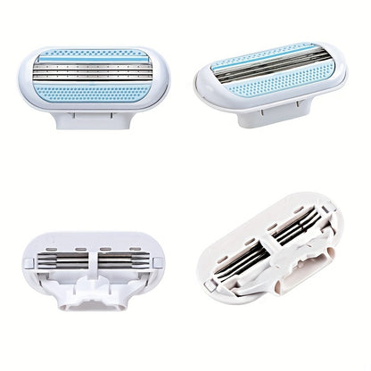 4 pcs Women's Safety Razor with 3-Blade Fusion Blades for Smooth and Painless Shaving