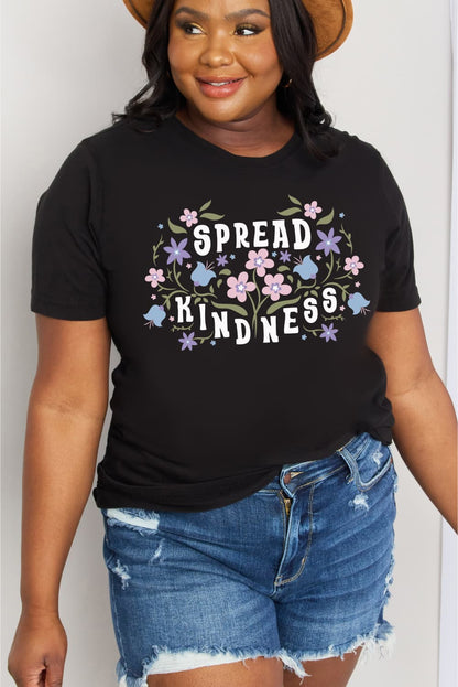 T-shirt en coton graphique Simply Love pleine grandeur SPREAD KINDNESS