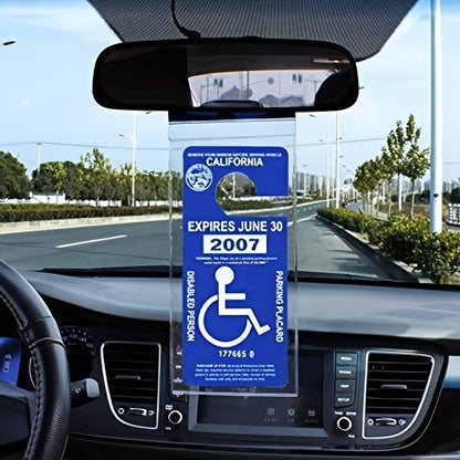 Support de permis de stationnement pour personnes handicapées Ultra Transparent, 2 pièces, protège votre pancarte et votre cintre avec un grand couvercle de support 