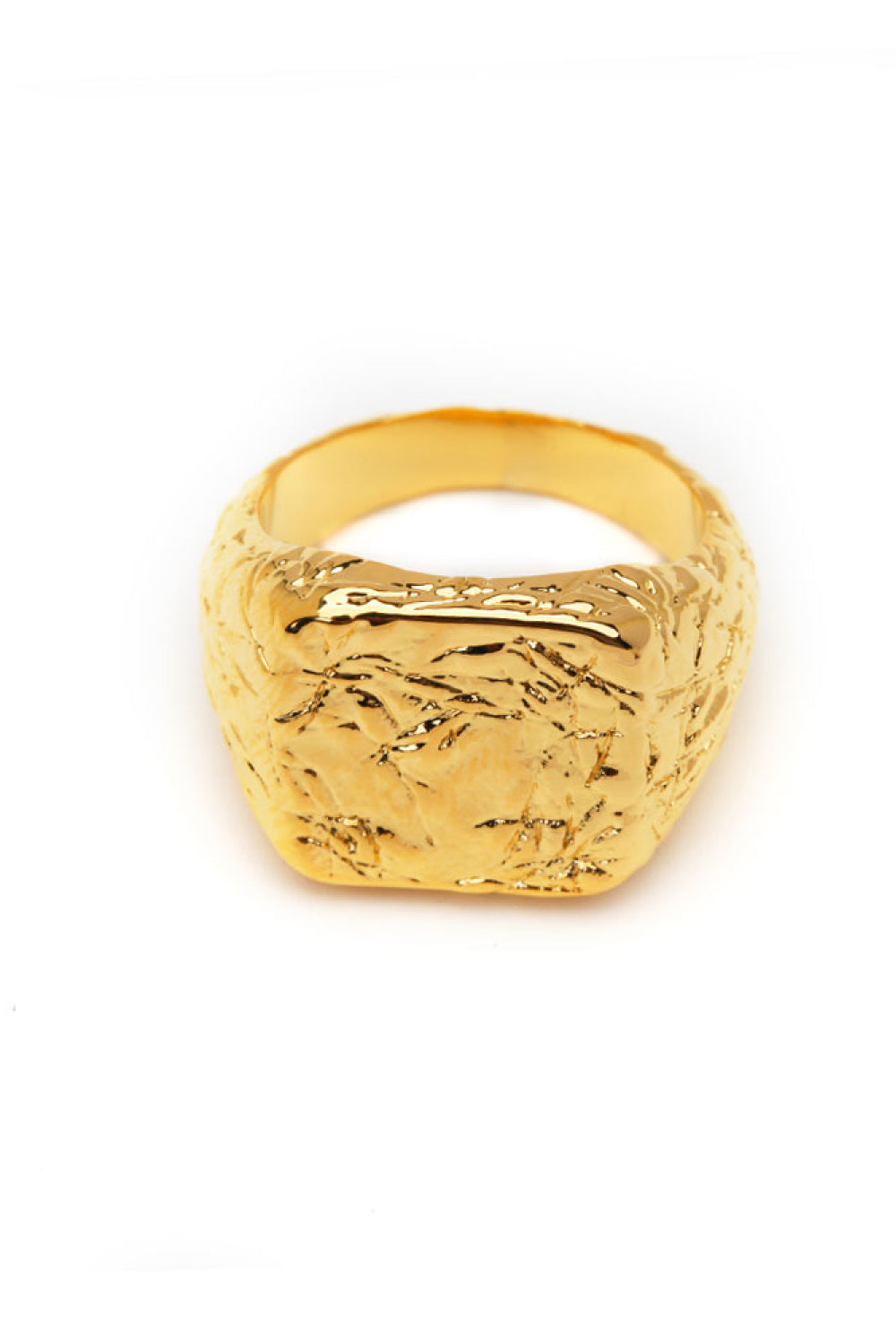 Bague plaquée or texturée