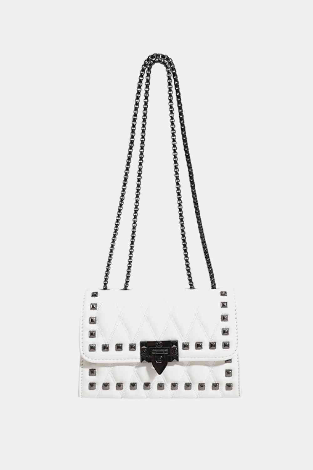 Studded PU Leather Crossbody Bag