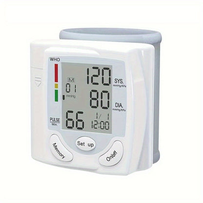 Wrist Blood Pressure Machine - Wrist Precise Automatic High Blood Pressure Monitor Portable LCD Heart Rate Monitor With Storage Box