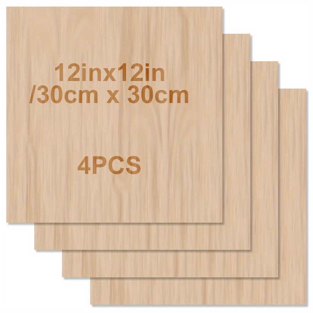 2mm Thick Unfinished Wood Sheets - Perfect for Laser Cutting, Wood Burning, Architectural Models & Staining!