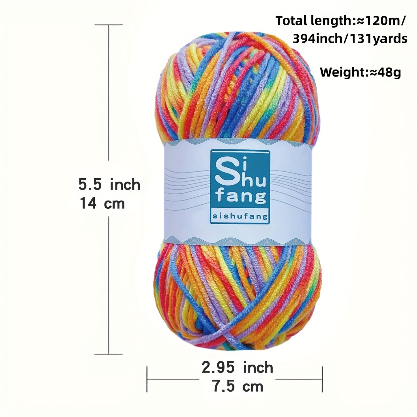 3Bundles 5 Layers Gradient Color Acrylic Wool Blended Yarn, Crochet And Knitting Yarn, For DIY Crochet And Knitting Sweater Scarf Hat DIY Crafts, 48g*3, 120m*3/394inch*3