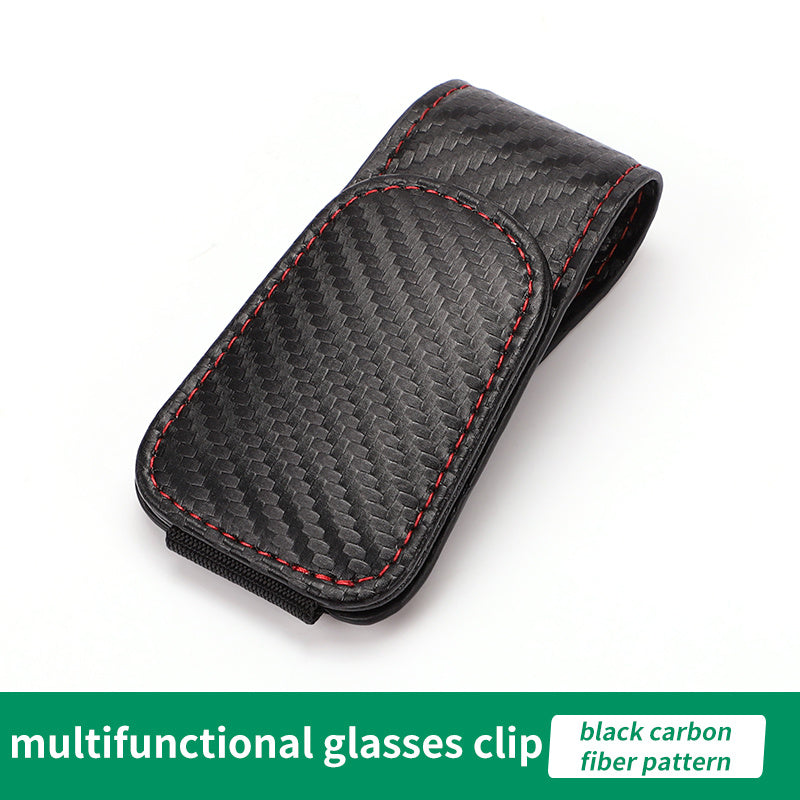 Upgrade Your Car Visor with This Magnetic Leather Sunglasses Holder - Keep Your Glasses & Tickets Secure!