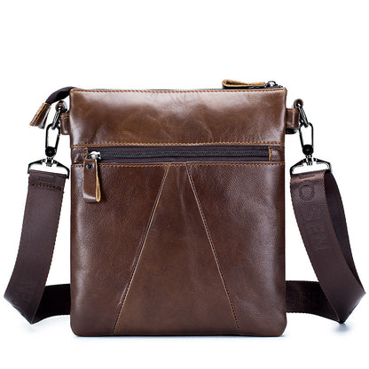 Upgrade Your Style with this Stylish Men's Leather Messenger Bag - Cow Leather Shoulder Bag!