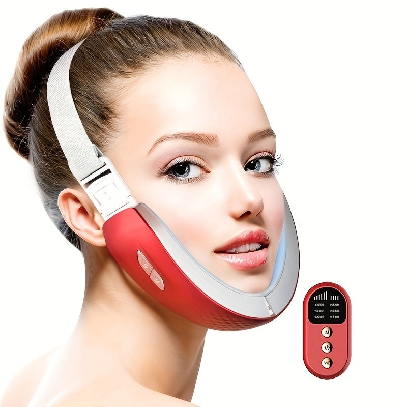 V Face Lifting Belt: LED Photon Therapy & Vibration Device - Get a Slimmer, More Youthful Look Instantly!