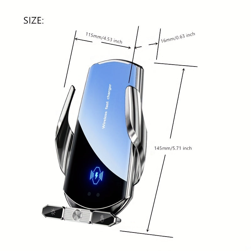 Wireless Charger & Phone Holder: Automatic Phone Holder With Battery Qi Fast Charging For IPhone & Samsung!