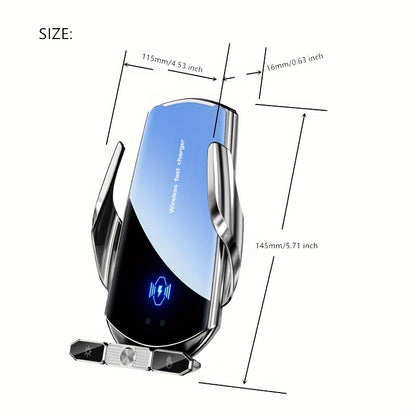 Wireless Charger & Phone Holder: Automatic Phone Holder With Battery Qi Fast Charging For IPhone & Samsung!