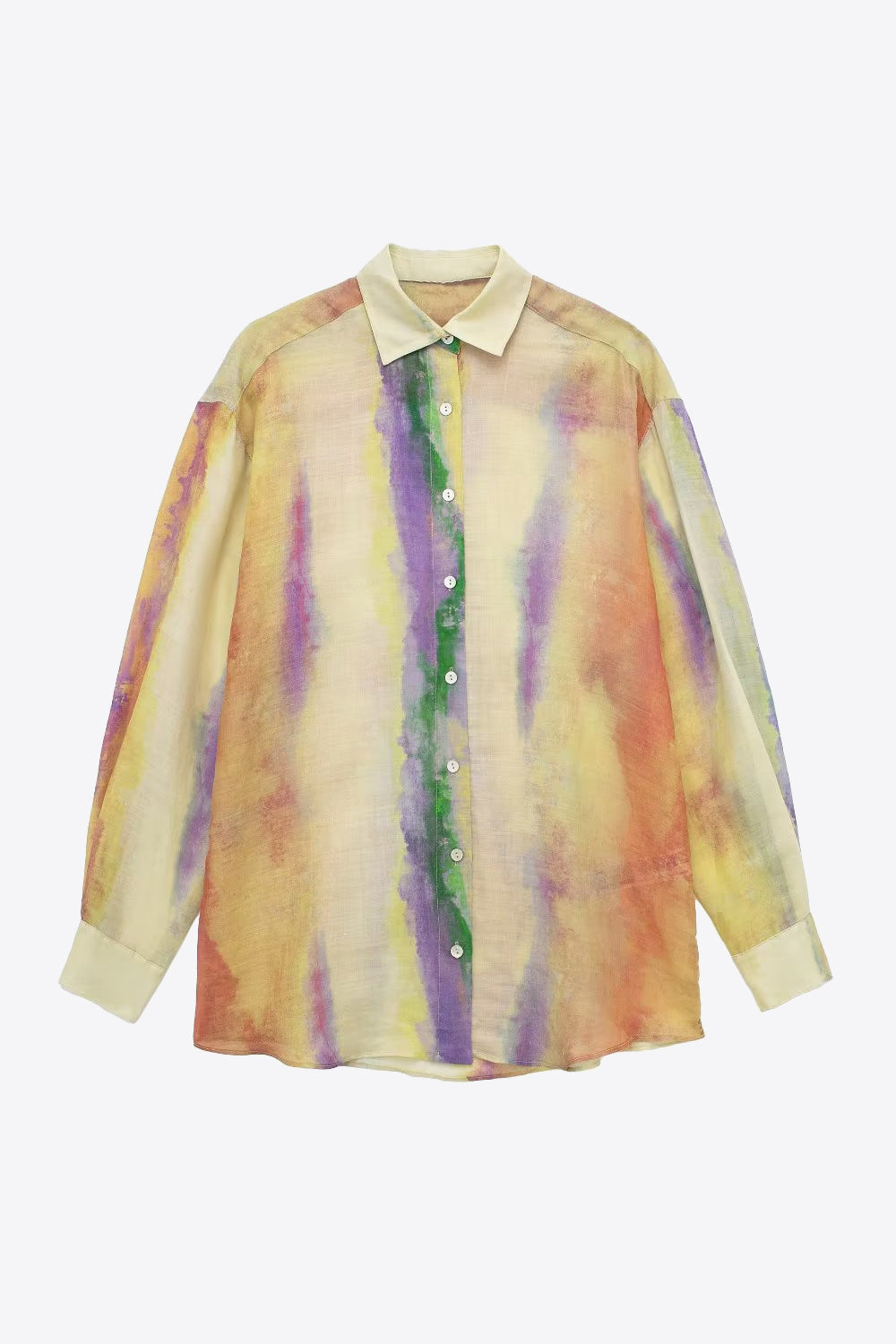 Ensemble chemise à manches longues et jupe nouée tie-dye