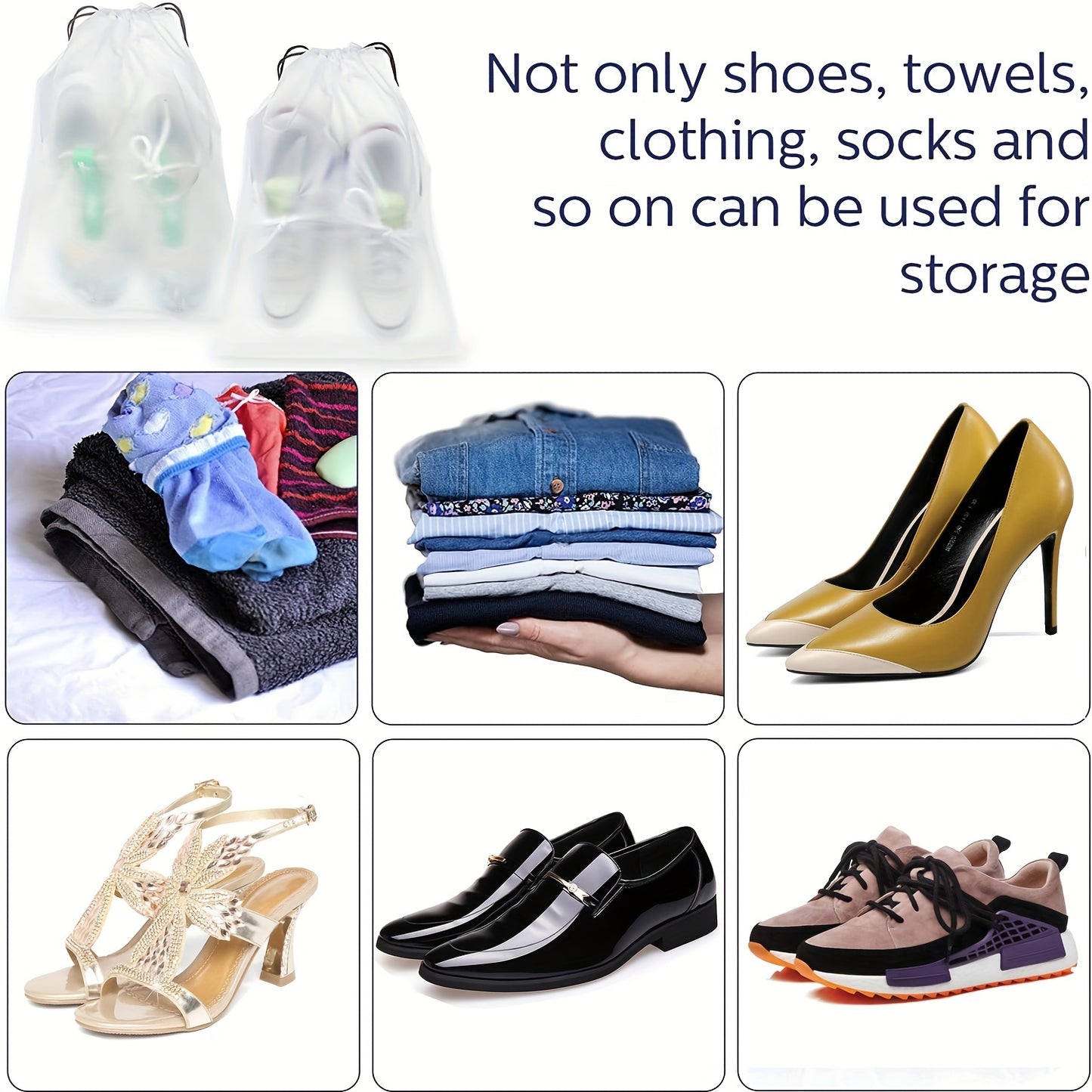 12pcs Travel Shoe Bags: Keep Your Shoes Dust & Water-Resistant While On-the-Go!