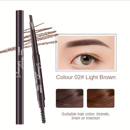 Waterproof and Smudge Proof 5 Color Eyebrow Pencil with Double Ended Triangular Head for Long Lasting Results