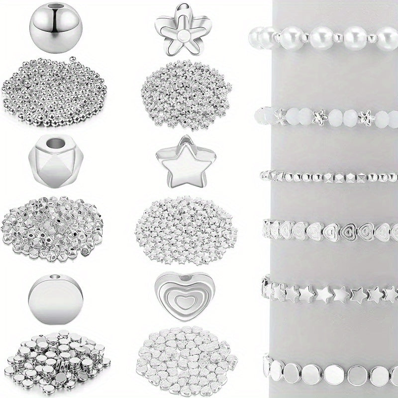 600pcs/pack Golden Spacer Beads Set - Perfect for Bracelets, Earrings & Necklaces!