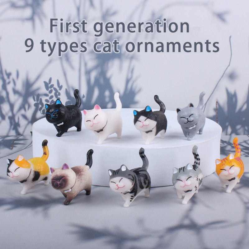 9pcs Adorable Cat Car Decoration Dolls - Perfect Automotive Center Console Toy & Gift Idea!