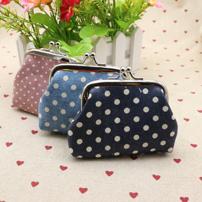 Stylish Polka Dot Kiss Lock Coin Purse - Convenient Earphone Storage Wallet