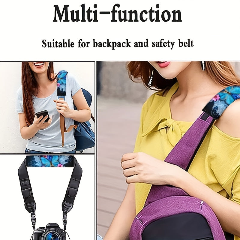 2pcs Blue Butterfly Car Seat Belt Covers, Adult And Child Shoulder Belt Covers, And Seat Belt Shoulder Pads