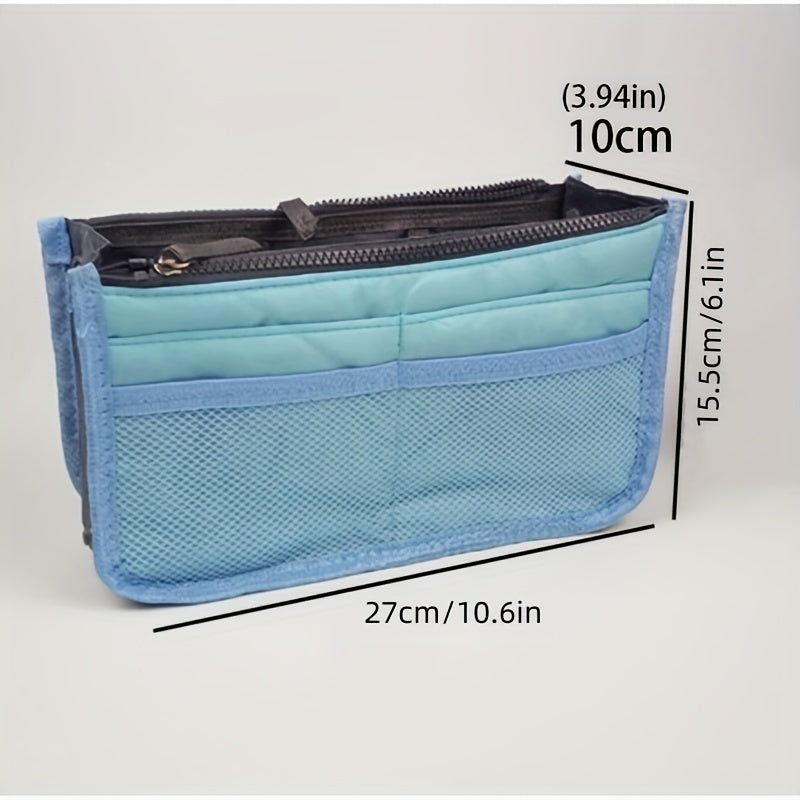 1pc Multifunctional Double Folding Organizer: The Perfect Travel, Toiletry, and Assortment Bag!