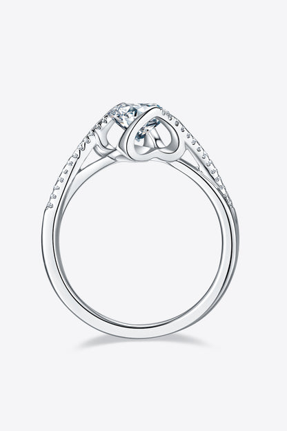 Bague torsadée en argent sterling 925 moissanite 1 carat