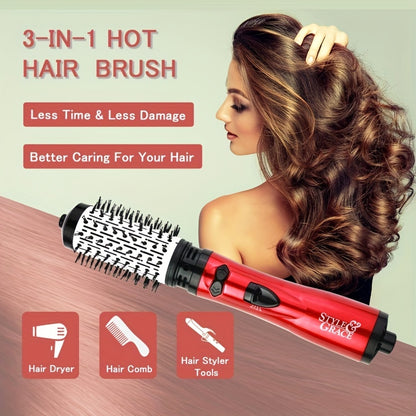 Transform Your Hair with Stylish & Energetic Curls - Rotating Hair Dryer Brushes & 2-in-1 Electric Rotating Curling Combs for Home Salons!