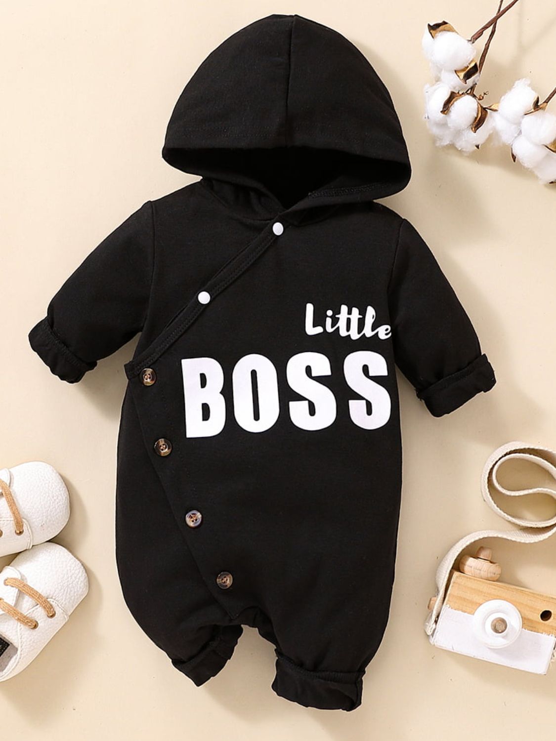 Combinaison à capuche graphique LITTLE BOSS pour bébé