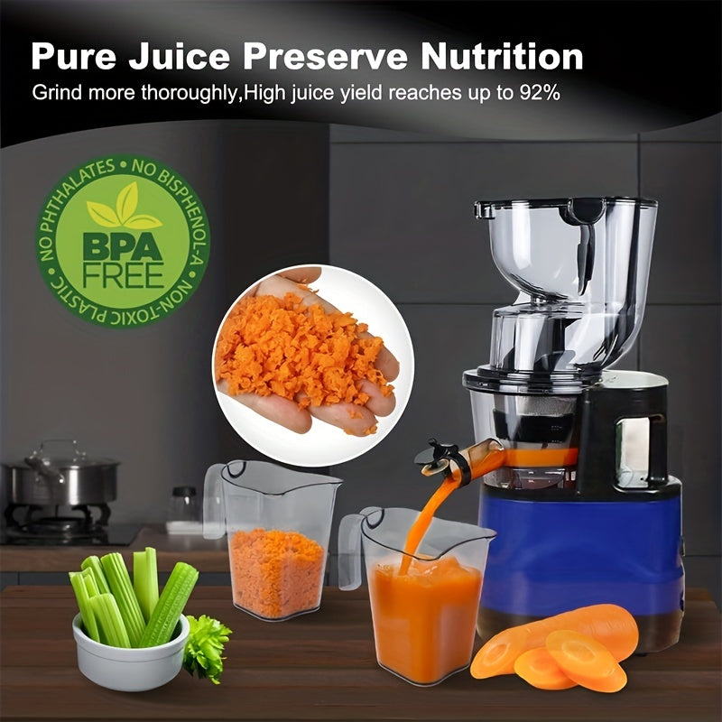 US Plug 5PCS Cold PrHurom Slow Masticating Juicer, 500W Matte BlackJuicer Machine, Slow Juicer Cold Press With 5.1" Wide Feed Chute, Vegetable And Fruit, Commercial Household Use With Juice Cap Coarse S