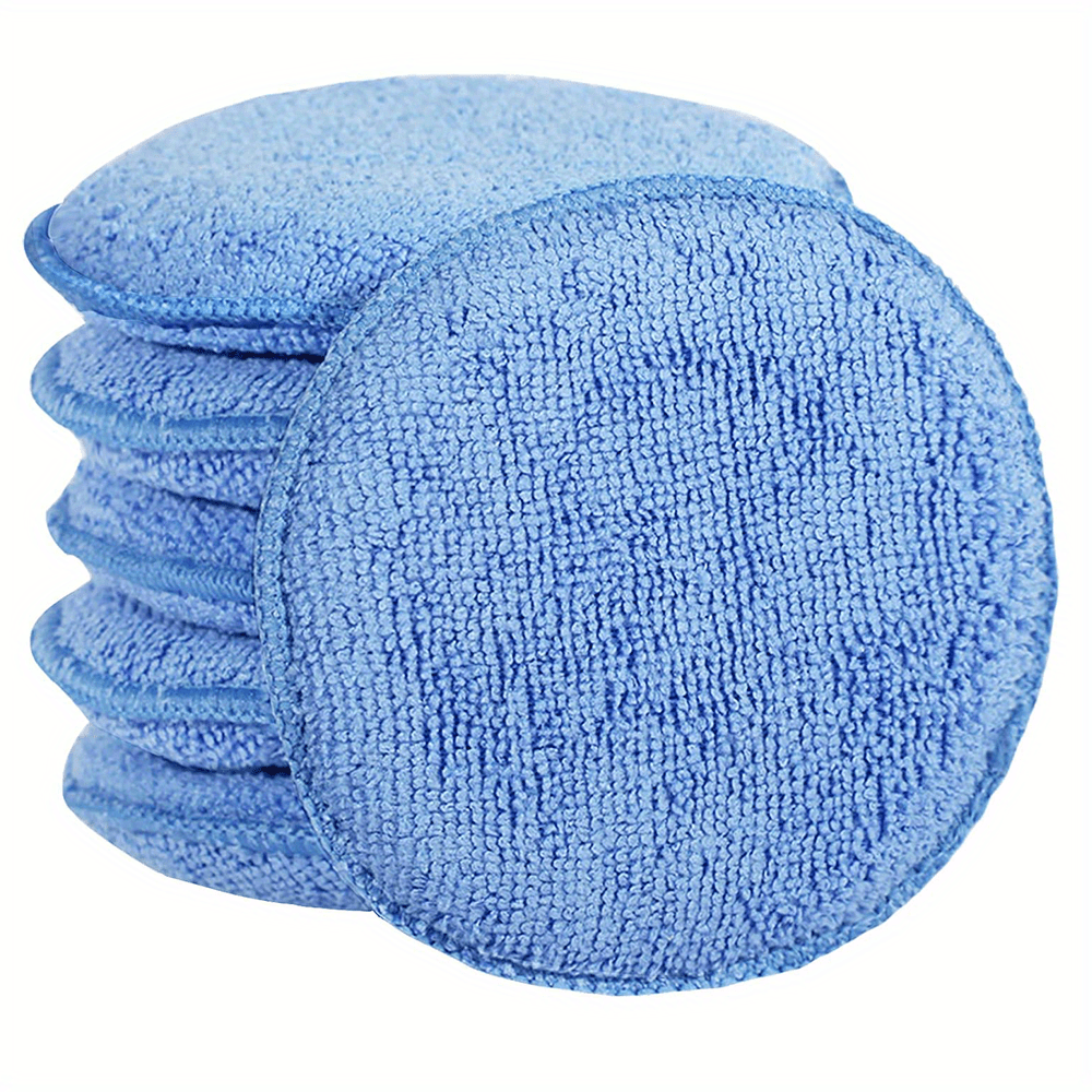 12 Pack of Blue Microfiber Wax Applicator Pads - Perfect for a Shiny Finish!