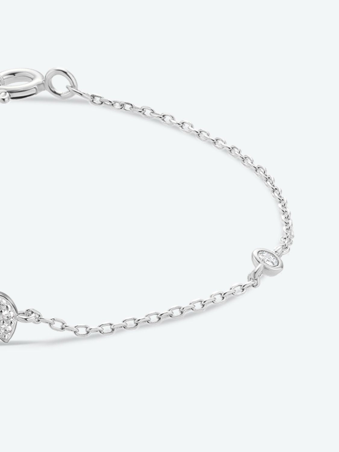 Bracelet en argent sterling 925 avec zircons Q To U