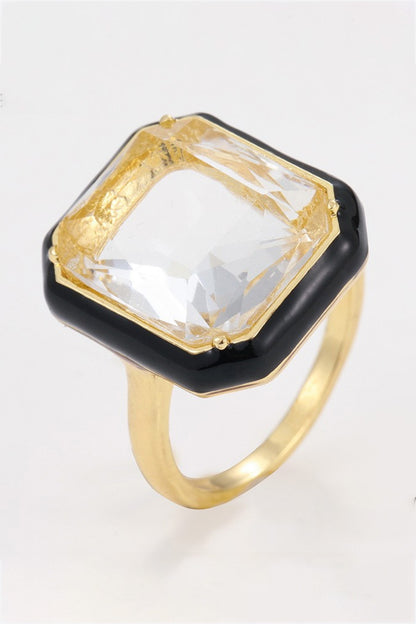 Bague contrastée en pierre de verre