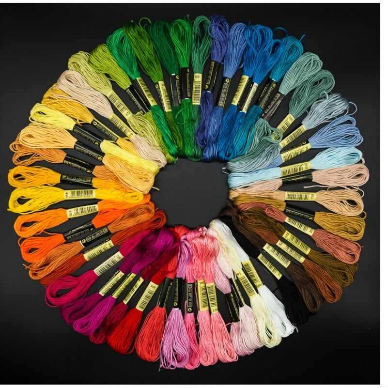 50-Piece Rainbow Embroidery Floss Set - Perfect for Crafting Bracelets & More!