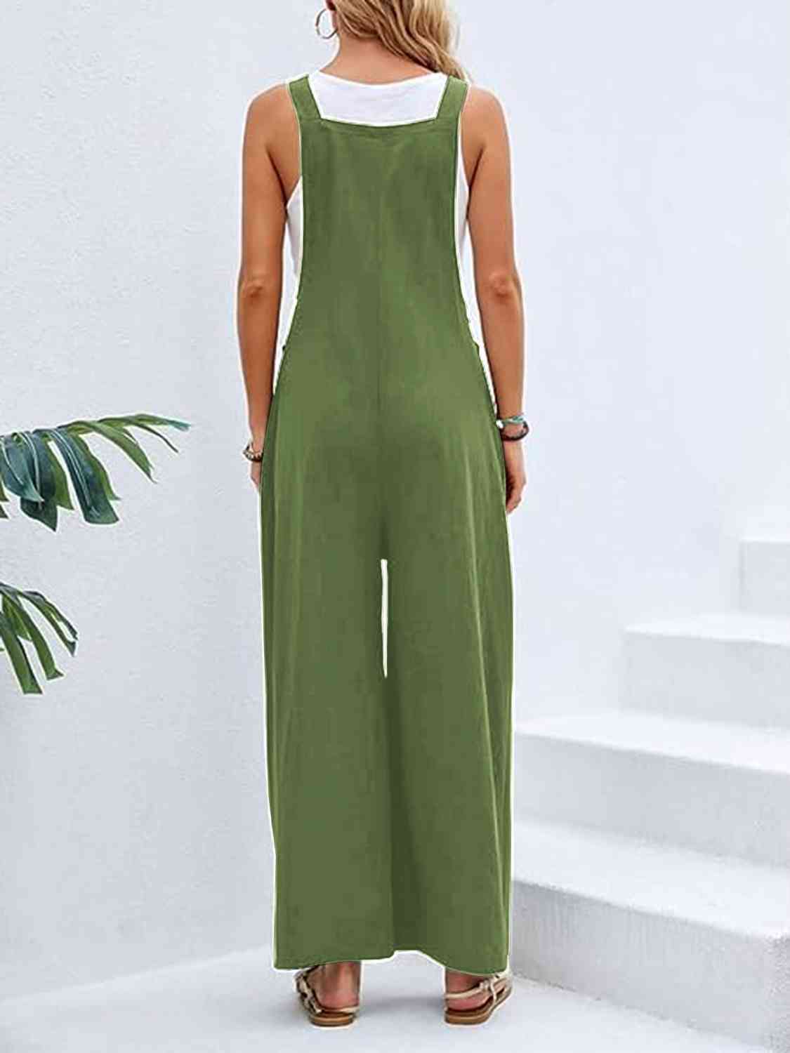 Full Size Wide Leg Overalls with Pockets