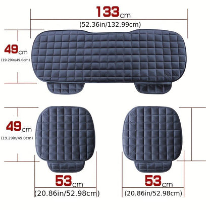 1pc Or 2pcs Or 3pcs Plush Plaid Thicken Warm Car Seat Cushion Pad Car Seat Protector Car Front Rear Seat Covers For Car SUV Truck Car Accessories