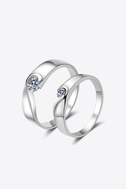 Bague plaquée rhodium moissanite